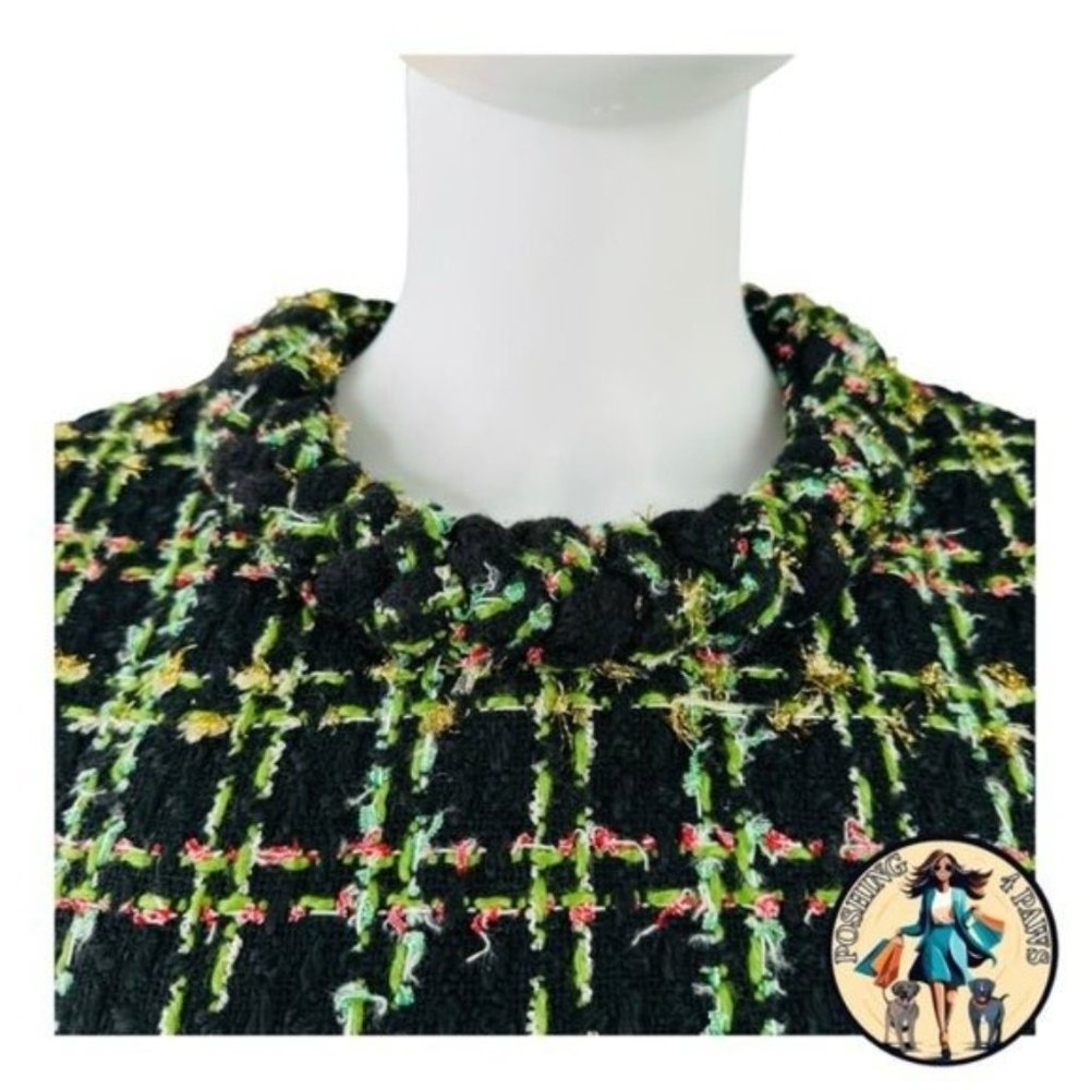 Tuckernuck NEW Holly Tinsel Tweed Long Sleeve Retro Black Jackie Dress Size S - Picture 11 of 14